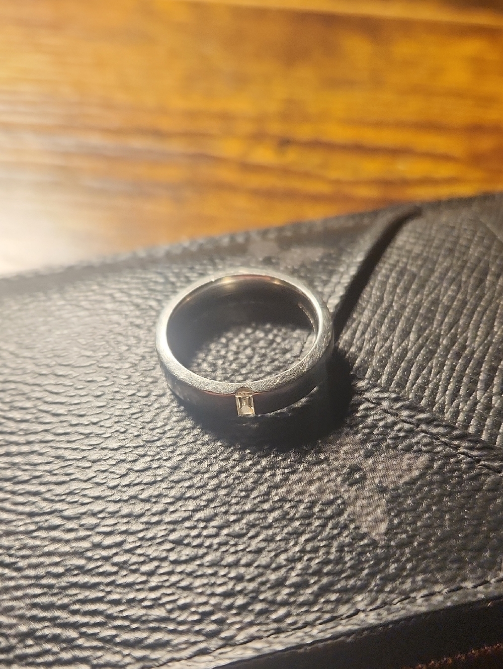 AUTHENTIC Tiffany & Co. Platinum Men's Ring with Baguette Diamond